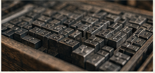 Historic letterpress type blocks